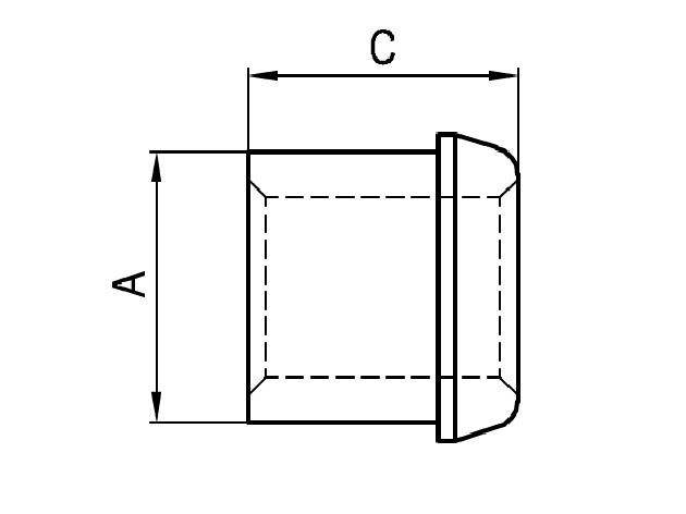 A = 10.6 (mm); C = 8.1 (mm); d = 6.4 (mm); 